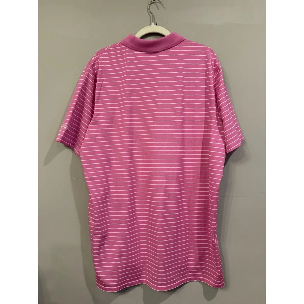 Ralph Lauren RLX Pink Stripe Quail Hollow Golf Polo XL